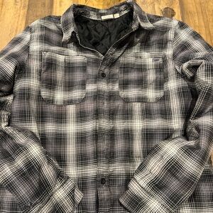 Men’s Vans Grey and Black Shacket Jacket Quilted medium GUC